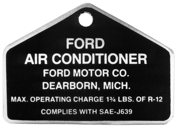 Ford/Mercury A/C Compressor Service Tag